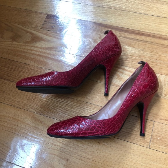 Laurence Dacade Red Crocodile Stilettoes - Picture 4 of 6